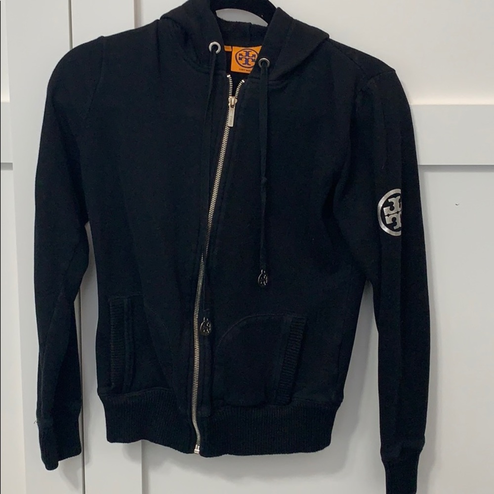 Tory Burch hooded zip up sweater